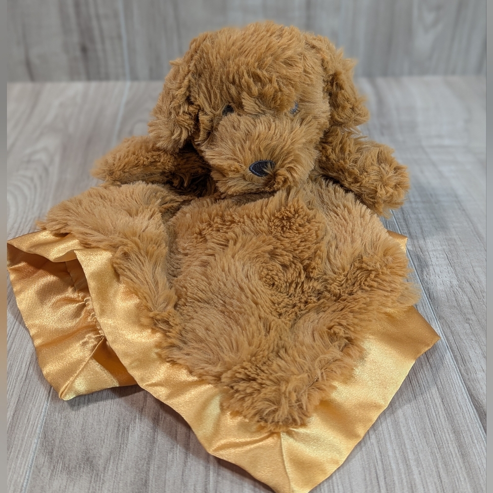 Rare All Brown Cloud Island Golden Doodle Puppy Lovey Security Blanket Satin